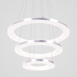 Lampada a sospensione moderna in acrilico con 3 anelli, 40+30+20cm