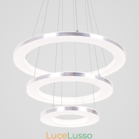 Lampada a sospensione moderna in acrilico con 3 anelli, 40+30+20cm Lampada a sospensione moderna in acrilico con 3 anelli, 40+30+20cm