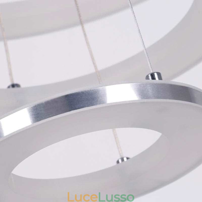 Lampada a sospensione moderna in acrilico con 3 anelli, 40+30+20cm
