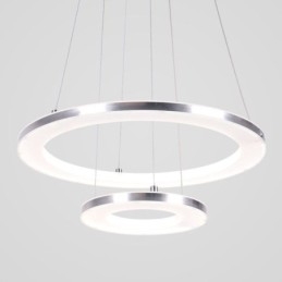 Lampada a sospensione moderna in acrilico 2 anelli lampada 40+20cm