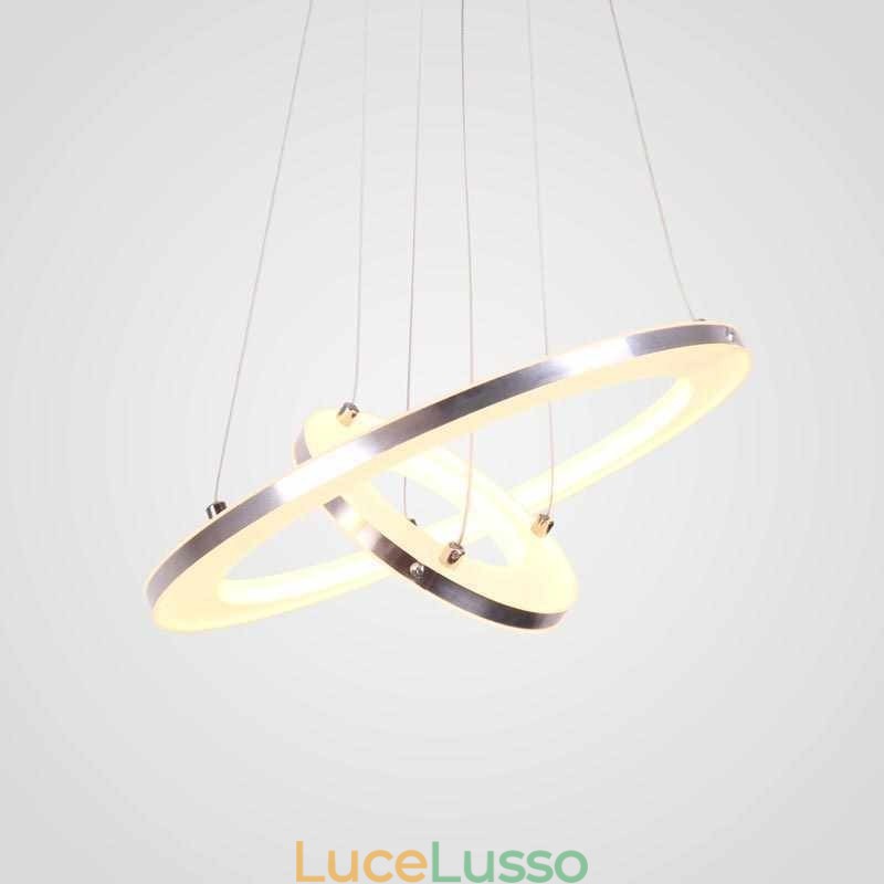 Lampada a sospensione moderna in acrilico 2 anelli lampada 40+20cm