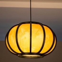Lampada a sospensione creativa in bambù giapponese Lampada a sospensione moderna e semplice Lampada rotonda da sala da tè
