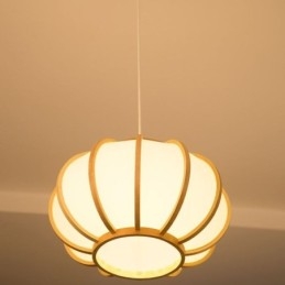Lampada a sospensione creativa in bambù giapponese Lampada a sospensione moderna e semplice Lampada rotonda da sala da tè