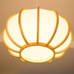 Lampada a sospensione creativa in bambù giapponese Lampada a sospensione moderna e semplice Lampada rotonda da sala da tè