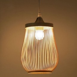 Lampada a sospensione a gabbia cava Moderna illuminazione a sospensione in bambù