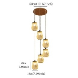 Lampada a sospensione a gabbia cava Moderna illuminazione a sospensione in bambù