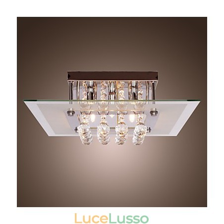 Plafoniera moderna in cristallo Living 5 luci Plafoniera moderna in cristallo Living 5 luci