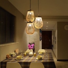 Lampada a sospensione a gabbia cava Moderna illuminazione a sospensione in bambù