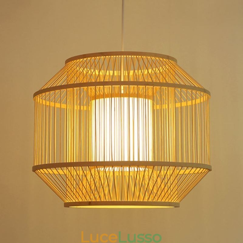 Lanterna in bambù Lampada a sospensione Lampada a sospensione giapponese creativa