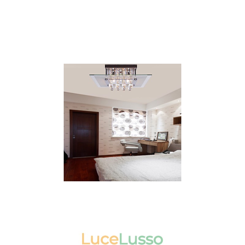 Plafoniera moderna in cristallo Living 5 luci
