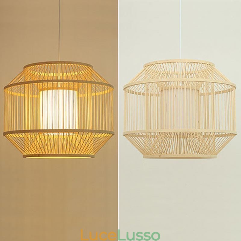 Lanterna in bambù Lampada a sospensione Lampada a sospensione giapponese creativa
