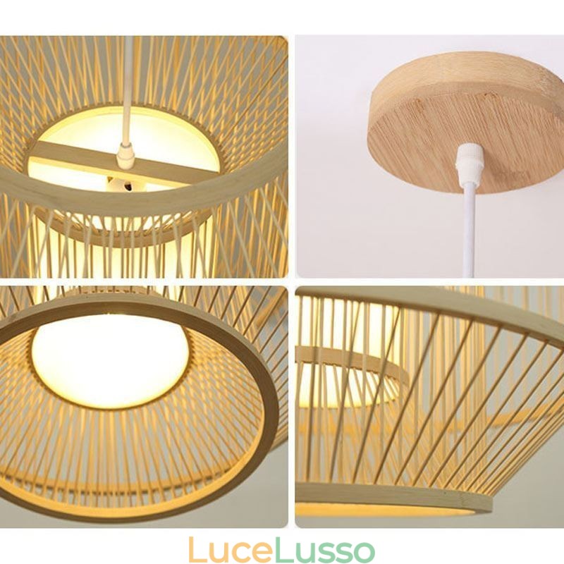 Lanterna in bambù Lampada a sospensione Lampada a sospensione giapponese creativa