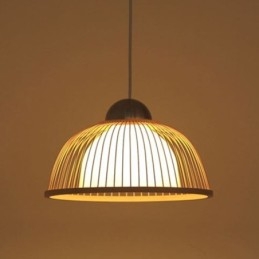 Moderna semplice lampada a sospensione rivolta verso il basso speciale lampada a sospensione in bambù illuminazione da comodino