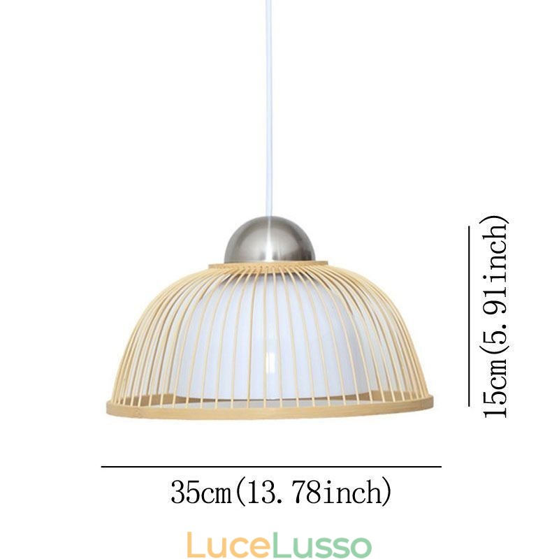 Moderna semplice lampada a sospensione rivolta verso il basso speciale lampada a sospensione in bambù illuminazione da comodino