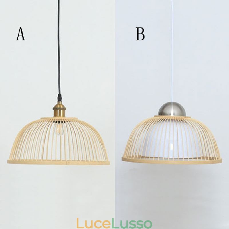 Moderna semplice lampada a sospensione rivolta verso il basso speciale lampada a sospensione in bambù illuminazione da comodino