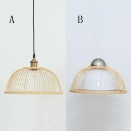 Moderna semplice lampada a sospensione rivolta verso il basso speciale lampada a sospensione in bambù illuminazione da comodino