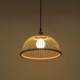 Moderna semplice lampada a sospensione rivolta verso il basso speciale lampada a sospensione in bambù illuminazione da comodino