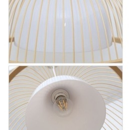 Moderna semplice lampada a sospensione rivolta verso il basso speciale lampada a sospensione in bambù illuminazione da comodino