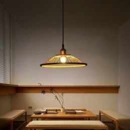 Lampada a sospensione a cupola in bambù Lampada a sospensione intrecciata a mano