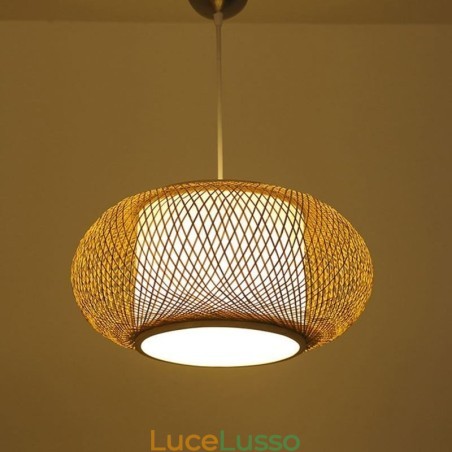Lampada a sospensione decorativa in bambù Comfort visivo Lampada a sospensione decorativa in bambù Comfort visivo