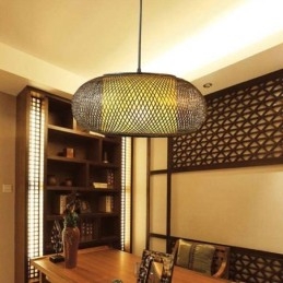 Lampada a sospensione decorativa in bambù Comfort visivo