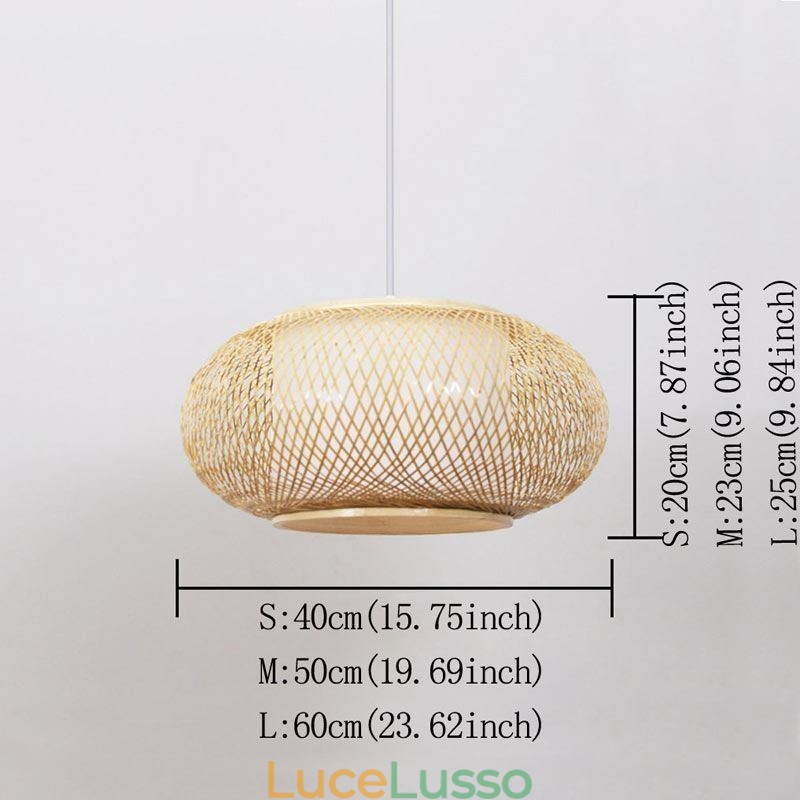 Lampada a sospensione decorativa in bambù Comfort visivo