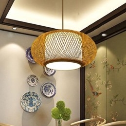 Lampada a sospensione decorativa in bambù Comfort visivo