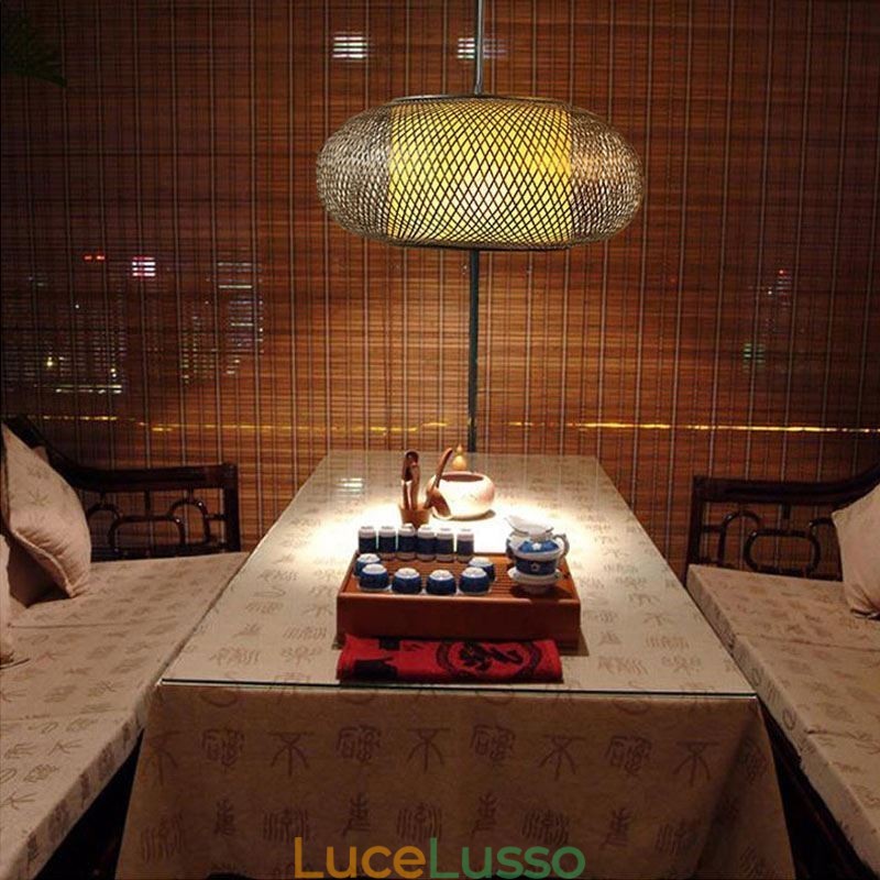 Lampada a sospensione decorativa in bambù Comfort visivo