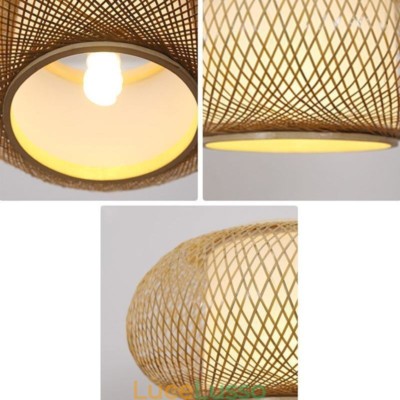 Lampada a sospensione decorativa in bambù Comfort visivo