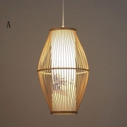 Lampada a sospensione classica in bambù fatta a mano