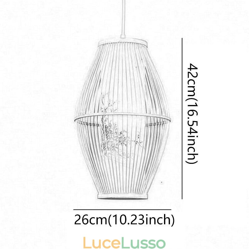 Lampada a sospensione classica in bambù fatta a mano