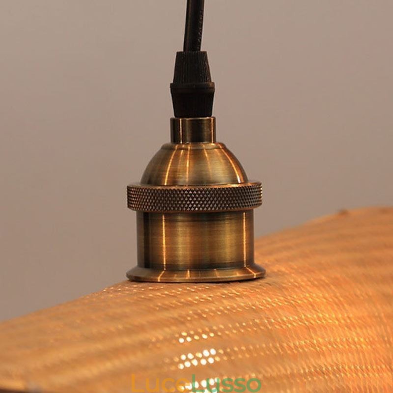 Lampada a sospensione a foglia creativa Lampada a sospensione in bambù contemporanea Illuminazione per sala da tè