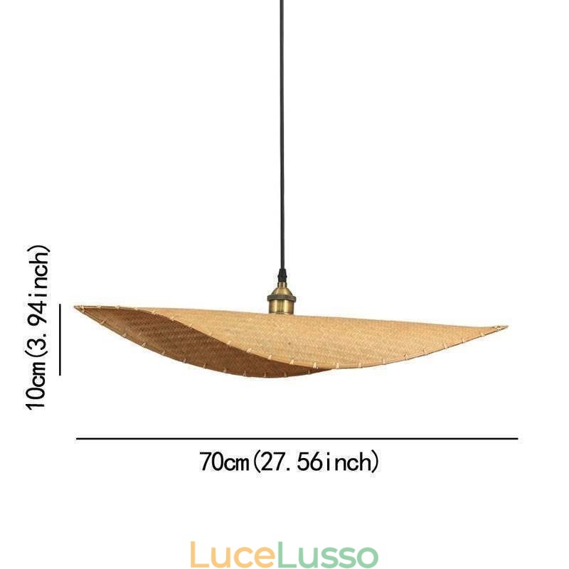 Lampada a sospensione a foglia creativa Lampada a sospensione in bambù contemporanea Illuminazione per sala da tè