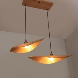 Lampada a sospensione a foglia creativa Lampada a sospensione in bambù contemporanea Illuminazione per sala da tè