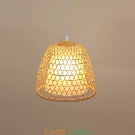 Lampada a sospensione in bambù Visual Comfort Dome Lampada a sospensione in bambù Visual Comfort Dome