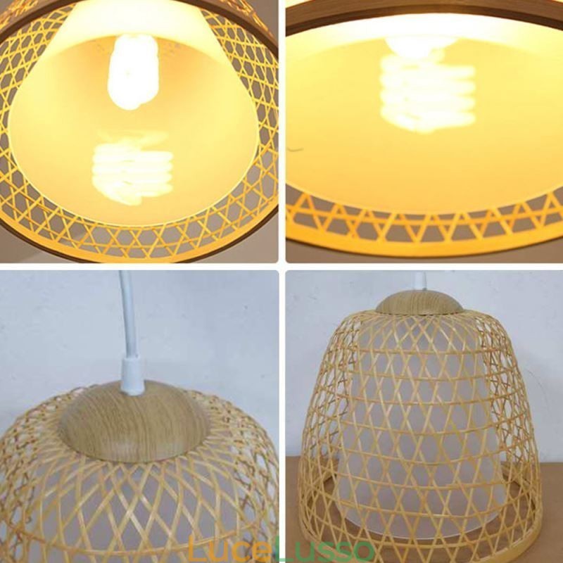 Lampada a sospensione in bambù Visual Comfort Dome