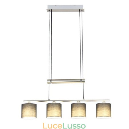 Moderna lampada a sospensione a 4 luci con paralume in tessuto regolabile in altezza Moderna lampada a sospensione a 4 luci con paralume in tessuto regolabile in altezza
