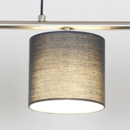Moderna lampada a sospensione a 4 luci con paralume in tessuto regolabile in altezza