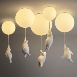 Lampada da soffitto a palloncino nordico Lampada a sospensione in acrilico per bambini