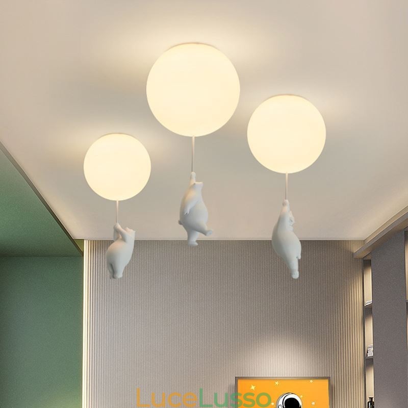 Lampada da soffitto a palloncino nordico Lampada a sospensione in acrilico per bambini