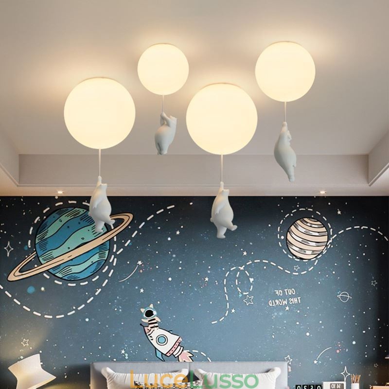 Lampada da soffitto a palloncino nordico Lampada a sospensione in acrilico per bambini