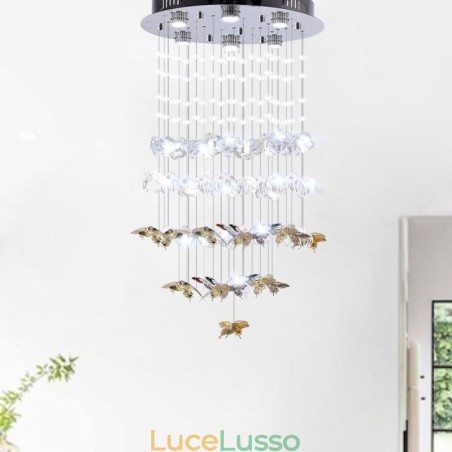 Lampada a sospensione nordica Lampada a sospensione creativa in vetro a farfalla Lampada a sospensione nordica Lampada a sospensione creativa in vetro a farfalla
