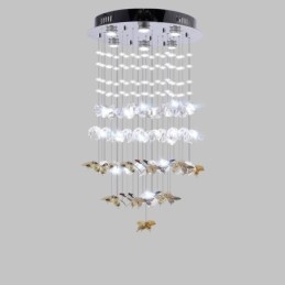 Lampada a sospensione nordica Lampada a sospensione creativa in vetro a farfalla