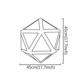 Lampada a sospensione geometrica a forma di diamante, design traslucido 3D
