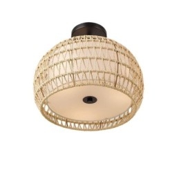 Paralume rotondo in tessuto di corda di carta da 32 cm, 3 luci