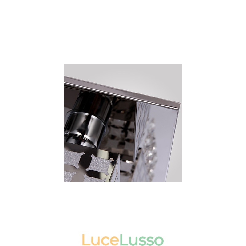 Lampadario moderno in cristallo inox Living 4 luci