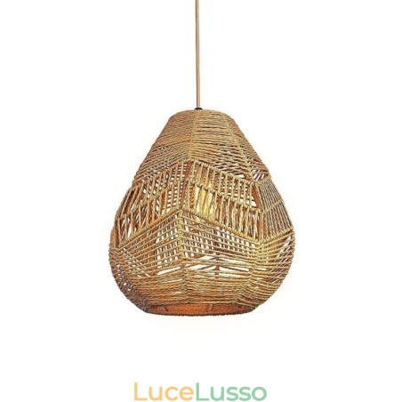 Lampada da soffitto retrò nordica con paralume in corda di carta naturale intrecciata a mano Lampada da soffitto retrò nordica con paralume in corda di carta naturale intrecciata a mano
