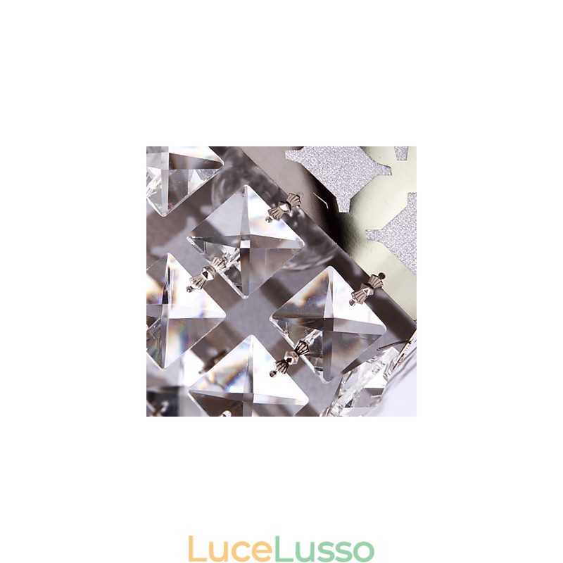 Lampadario moderno in cristallo inox Living 4 luci