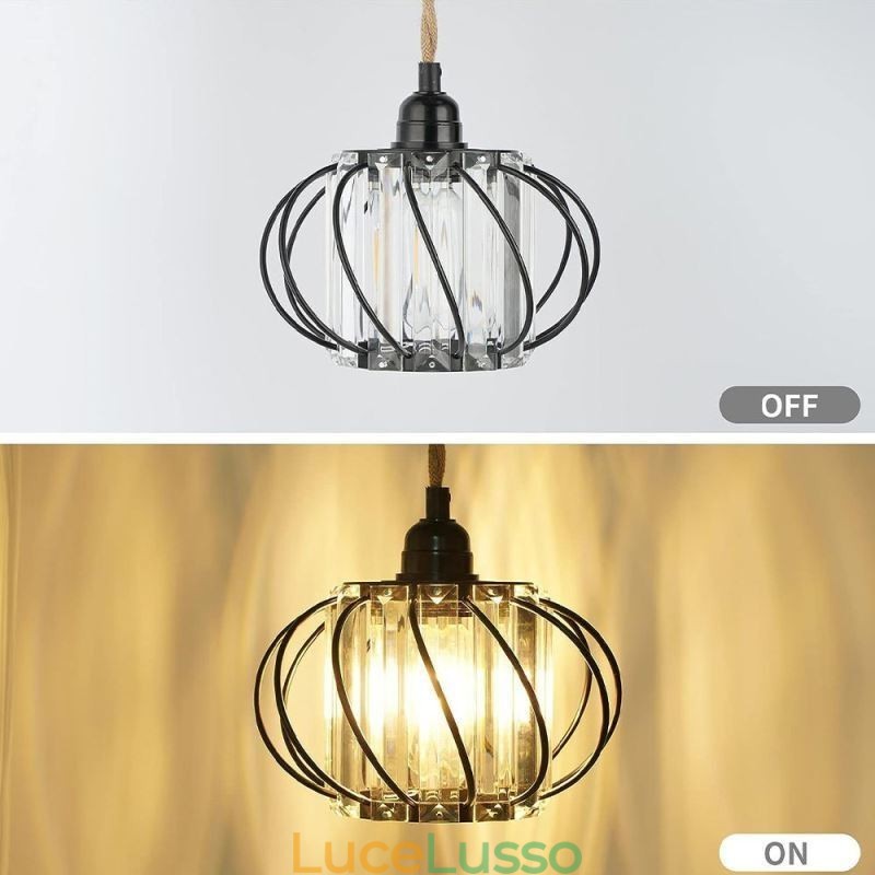 Lampada da soffitto retrò in stile country, con corda di canapa, lampada da comodino in ferro con spina