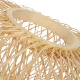 Lampada da soffitto retrò a doppio strato con paralume in bambù intrecciato a mano